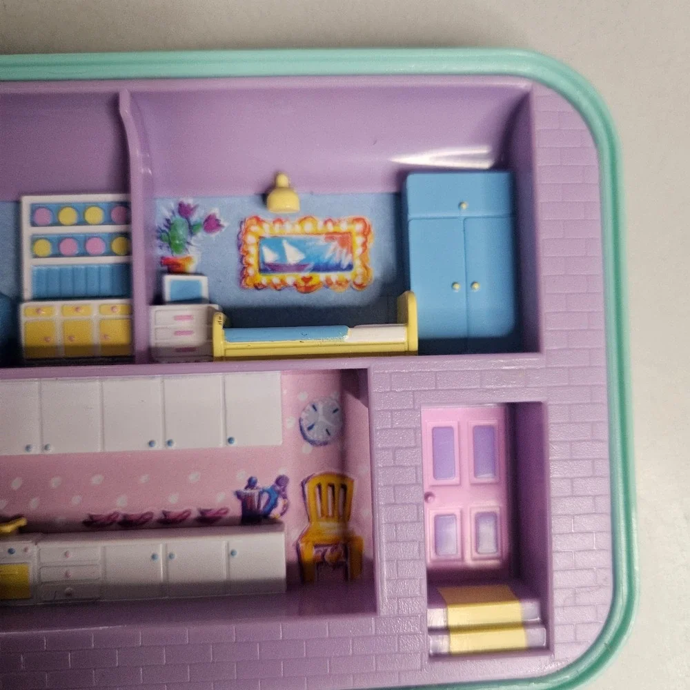 Vintage 1990 Polly Pocket Bluebird Pencil Case Only Teal Green Dollhouse